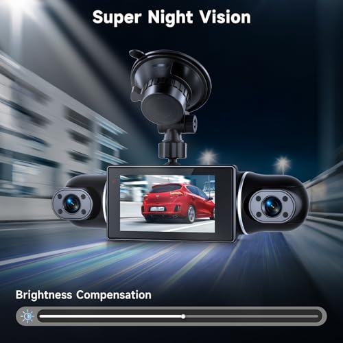 Image of 4 Channel Dash Cam with Front Rear Left Right Cameras, 360 Car Camera System for Driving & Parking, Night Vision, Parking Monitor, G-Sensor, Loop Recording, Multi-Camera Dashcam+64GB Card