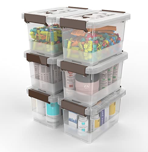 Wyt Clear Storage Latch Box, 6 Pack Storage Organizer Bins With Latching Handle And Lids, 4 Quart #TOP2