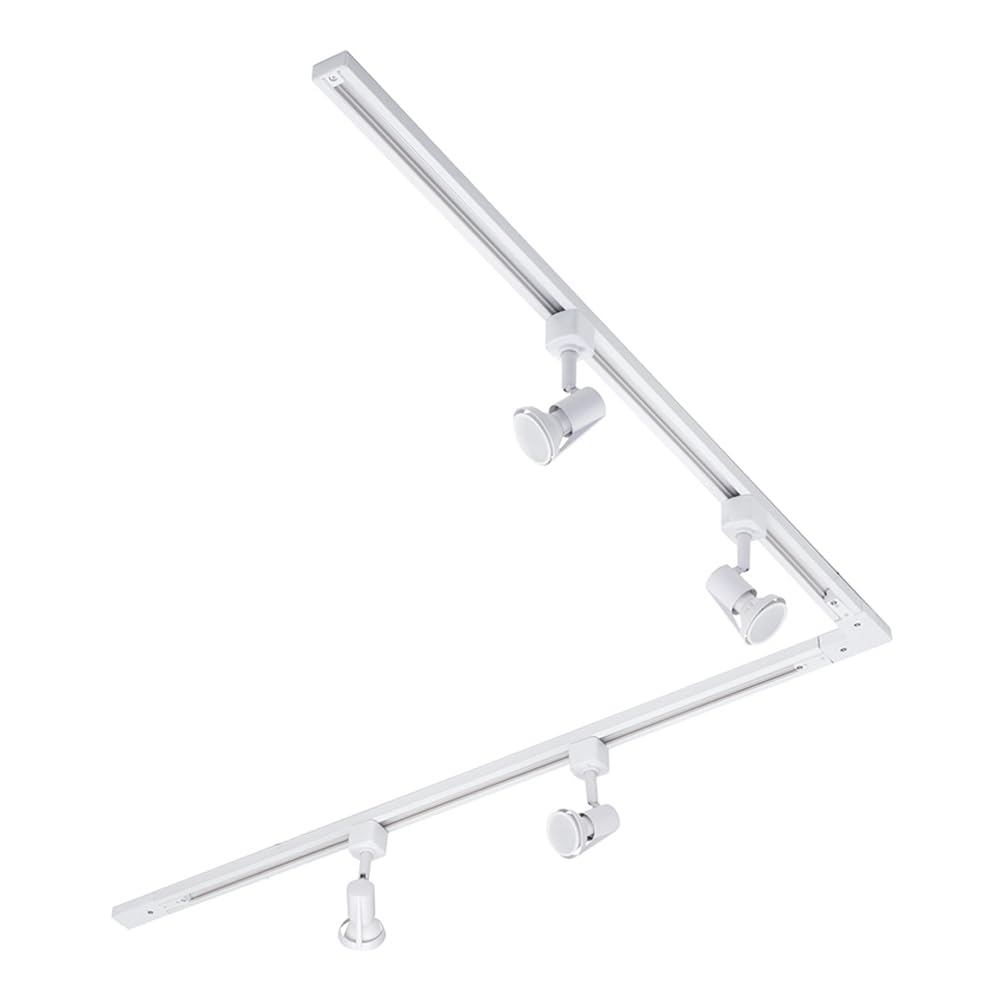 LITECRAFT Kitchen Track Light with Harlem Fixture & GU10 LED Bulbs - (White, 2 M L-Shaped 4 Light)