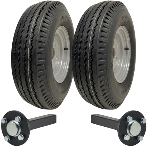 Parnells - Kit de Remorque Haute Vitesse - 2 Pneus et Roues, 5.00-10 + 2 Moyeux PCD 100 mm, Essieux 35x35 mm, Diamètre 508 mm, Capacité Totale 710 kg - Sans...