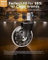 RidRed Office Chair Wheels - Replacement Rubber Wheels - Universal Fit 3 Inch Casters, Heavy-Duty Chair Casters, Noise Free, Fits 98% Chair, for All Floor (5) — image 2