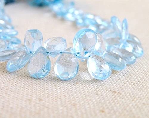 Gemme bleu azur taillée en poire LKBEADS pour la création de bijoux élégants
