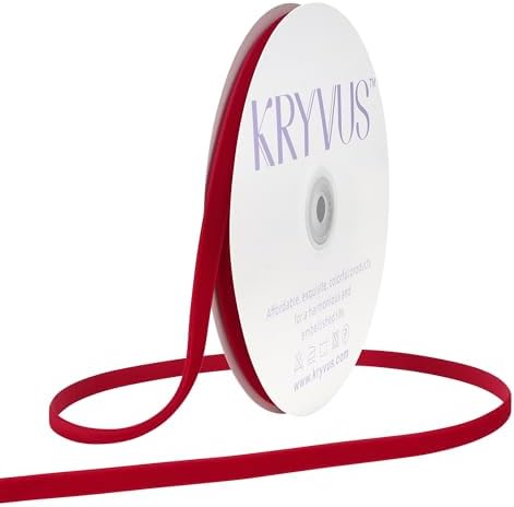 Red Velvet Ribbon 3/8 Inch x 30 Yards, Nylon Vintage Velvet Ribbons for Christmas Decoration, Gift Wrapping Ribbon, Bow Making, Sewing, Handmade Craft, Bouquet Packaging