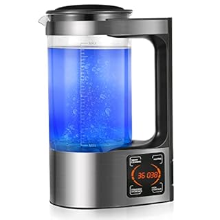 Générateur d'eau Hydrogène, 2L Micro-électrolyse de bouteille d'eau riche en hydrogène, Eau Alcaline Eau Ionisée Eau Hydrogène avec Fonction Thermostat et écran Tactile LED pour en Famille