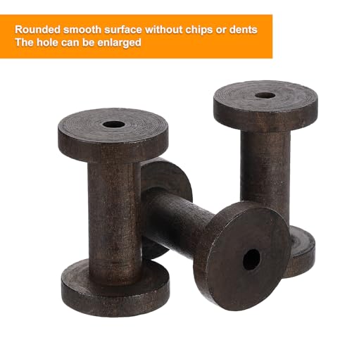 Carretes de madera sin terminar uxcell bobinas de hilo vacías para manualidades de bordado 4