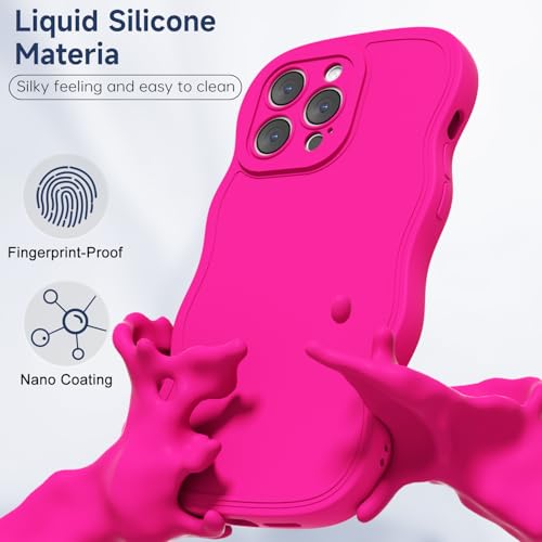 Coque silicone iPhone 15 Pro Max rose vague pour éviter les chutes