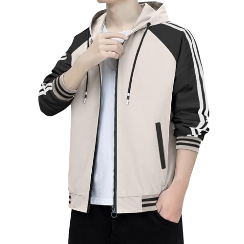 RTTUIOP Jacket For Men Men'S Hoodies Classic Long Sleeve Jacket Winter Coat Loose Cool Zip-Up Solid Color Jacket