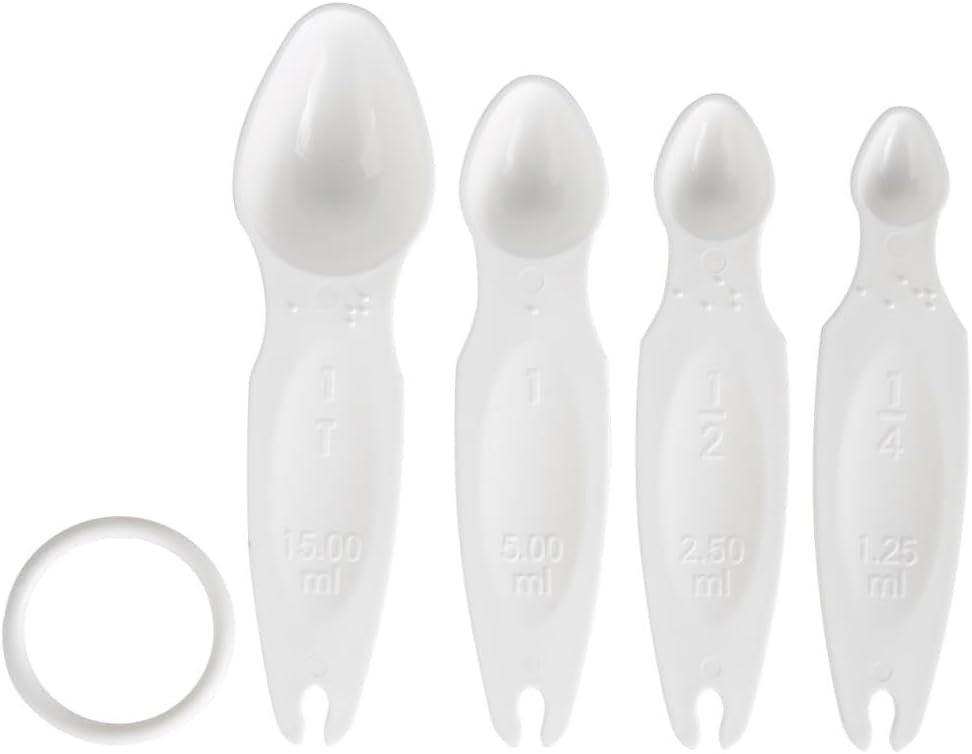 [Braille Measuring Spoon Cup Set Portable Kitchen Baking