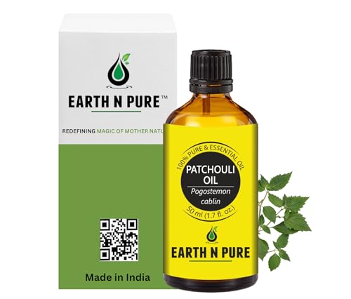 Image of Earth N Pure Patchouli Essential Oil Natural & Therapeutic Grade for Aromatherapy, Skin & Hair Care 50 ml