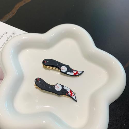 Set 5 mini pinzas para cabello estilo cuchillo negro miniatura 6
