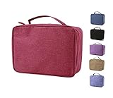 purifyou Classic Insulated Lunch Box - Compact, Easy Wash, Smooth Zipper & Lightweight - Tote Bag & Container, Lunch Bag for Men, Women, Adults (Ladies, Red)