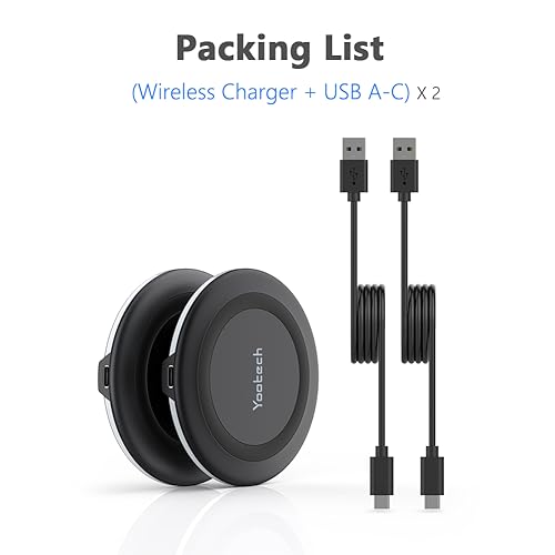 Yootech [2 Pack] Wireless Charger,10W Max Fast Wireless Charging Pad Compatible with iPhone 15/15 Plus/15 Pro Max/14/13/SE 2022/12/11/X/8,Samsung Galaxy S23/S22,for AirPods Pro 2(No AC Adapter) - Thumbnail 7