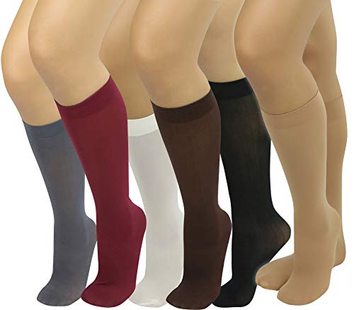 Image of ToBeInStyle Womens Pack of 6 Knee High Trouser Professional Socks