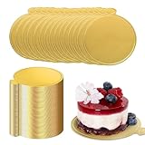 100 Stück Cake Board, 9cm Cakeboard Rund, Mousse Tortenunterlage, Gold Kuchenplatte, Dessert Display Tortenfolie, Einweg Tortenplatte Pappe für Hochzeit Geburtstag Gebäck Dekoration(Rund)