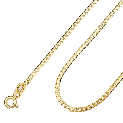 Collier en Or 9 Carats Amberta Allure pour Femme Bijou Élégant Maille Fine