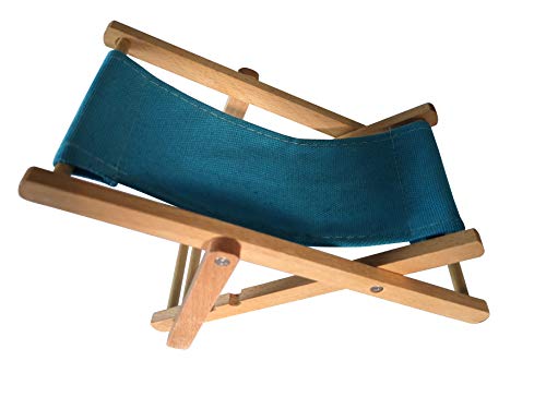 Hanpo Cell Phone Holder Wood & Canvas Beach Deck Chair - Desk Stand For Smart Phone 5.5 Inches (Light Brown) (Turquoise) #TOP7