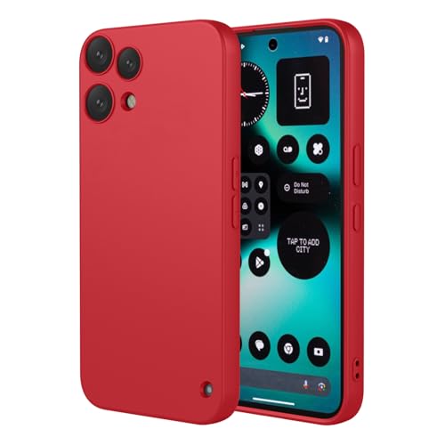Image of for Nothing Phone (3a) Lite 5G Case Liquid Silicone Feel Soft TPU Protective Phone Cover - Red