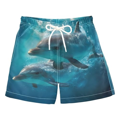 Boys Swim Trunks Whale Nautical Ocean Coastal Toddler Swim Shorts Beach Board Shorts Swimsuit