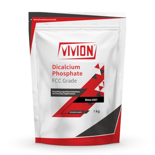 Vivion Dicalcium Phosphate Anhydrous Powder - 1 kg (2.2 lb) - DCPA FG Bulking Agent - FCC USP - Mineral for Food & Industry - Leavening Agent & Dough Conditioner