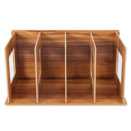 Wooden Diy Desktop Bookshelf Multifunctional Storage Rack Books Dvd Storage Magazine Holder With Rubber Ring Bookcase Organizer For Students Kids Adult Office Supplies(Cherry Wood) #TOP22