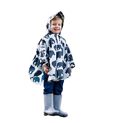 BundleBean Regenponcho für Kleinkinder, wasserdicht, 2–4 Jahre, universelle Passform, mit Schirmmütze, Druckknöpfen unter Kinn und Armen, mit eigenem Packsack. Gr. 2- 4 Jahre, grauer Elefant BundleBean Regenponcho für Kleinkinder, wasserdicht, 2–4 Jahre, universelle Passform, mit Schirmmütze, Druckknöpfen unter Kinn und Armen, mit eigenem Packsack. Gr. 2- 4 Jahre, grauer Elefant