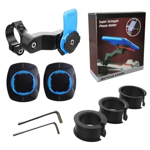 EIHI 1 Soporte Para Teléfono De Bicicleta, Soporte Movil Moto Antivibración, Soporte Para Movil Moto, Accesorio Para Bicicleta, Soporte Movil Moto Quad Lock(Azul, A)