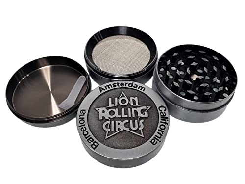 Dichavador Triturador De Metal 4 Partes Lion Rolling Circus 5cm Grande