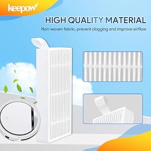 KEEPOW 10 Pack HEPA Filters Replacement Compatible with ILIFE V3s V3s pro V5 V5s V5s Pro V5s Pro 2 V5s Plus Robot Vacuum Cleaner KEEPOW 10 Pack HEPA Filters Replacement Compatible with ILIFE V3s V3s pro V5 V5s V5s Pro V5s Pro 2 V5s Plus Robot Vacuum Cleaner