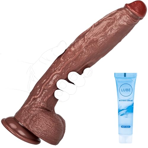 14" Brown Realistic Thick Huge Dildo with Full Shaped Balls and Suction Cup Dildo XL Monster Sex toys4couples Men & Women Anal Toys Womens Sex Toys Prostate Massage Realistic Penis Adult Pen