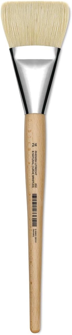 Utrecht Rhenish Pure Hog Bristle Brush - Bright, Size 24, Long Handle