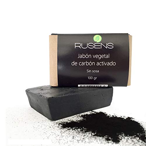 Exfoliantes Y Mascarillas, Sports Rusens - Kit de 3 Jabones de Carbón Activado 100% Natural. Elimina Toxinas, Impurezas y Regula Grasa en la Piel