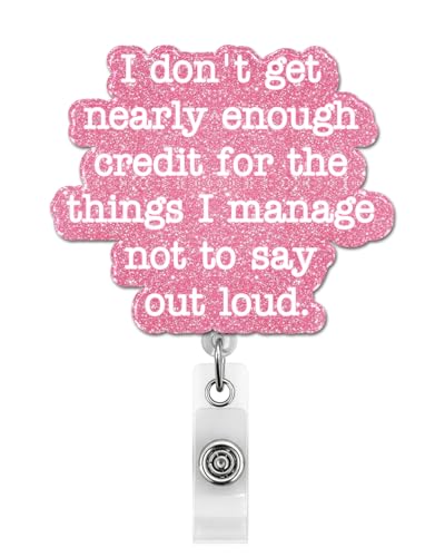 Pink Badge Reel with Office Quote for Nurses and Staff