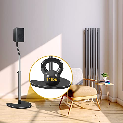 Image of Mounting Dream Speaker Stands Pair, Max 39 inch Height Adjustable, Heavy Duty Base, 11 lbs Capacity Each, Set of 2 Universal Floor Stands
