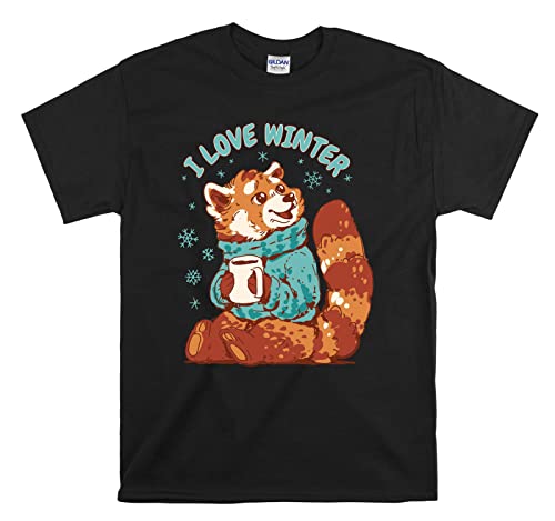 T-shirt imprimé Winter Tea vêtement hiver unisexe noir taille L