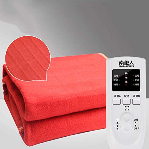 Beheizte Decke Schnelle Erwärmung, Plüsch-Heizdecke, Einzelheizung mit doppelter Steuerung und 3 Heizstufen Auto Shut Off-h 160x140cm