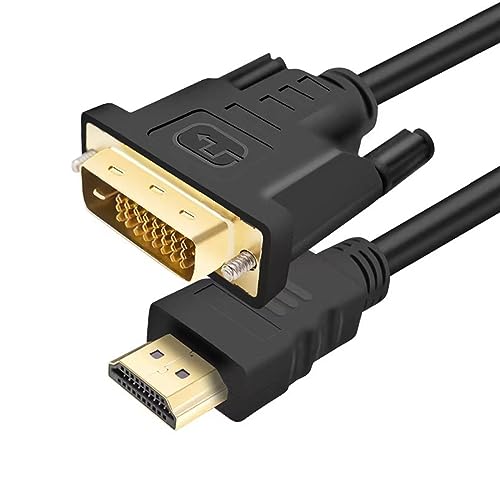 XMUXI HDMI to DVI Adapter Cable, Gold Plated,High-Speed Bi-Directional Adapter Male to Male, 1080p,DVI 24+1 Compatible with Raspberry Pi, Roku, Xbox One, PS5/PS4, Graphics Card (1 Meter)