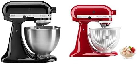 KitchenAid Classic Series Stand Mixer 4.5 Q and Ice Cream Maker Attachment, Onyx Black