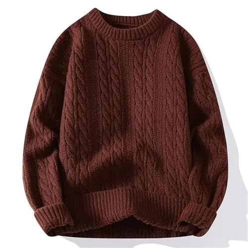 Men's Round Neck Sweater Solid Color Loose-Fit Knitted Top Casual Wear Inner Wear Sensible Style Knitwear2