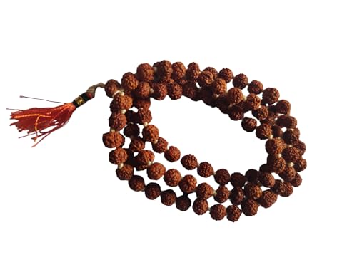 BHAVICREATION Rudraksha Mala with Gomukhi japa Bag 108 Beads Hare Krishna Mala Puja samagri (Rudraksha mala 10 mm)4