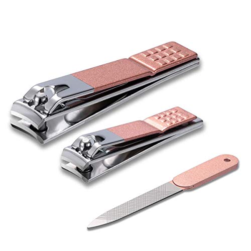 Nagelknipser Set 3Pcs, Edelstahl Nail Clipper Kit mit Nagelfeile für Pediküre und Maniküre, Scharfe Nagelzwicker…