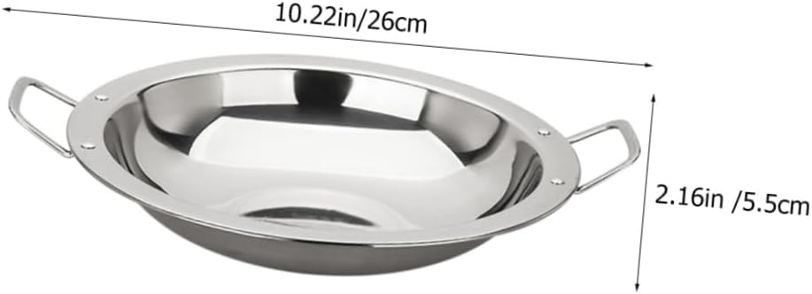 Zerodeko Double Handle Stainless Steel Cooking Pan Thickened Hot Pot Energy-saving Kitchen Essential for Home Cooking and Induction Stoves
