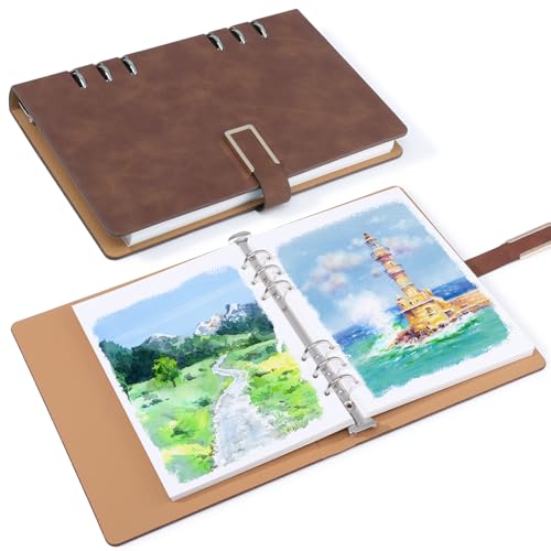 Prudiut Watercolor Sketchbook, 30 Sheets, 140 Lb Cold Press, Brown