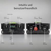 Green Cell LCD Wechselrichter 2000W/4000W 12V, 230V – Reiner Sinus, Pure Sine Wave Power Inverter, DC/AC Stromwandler für Auto, Wohnwagen, Autoladegerät – Ansicht 7