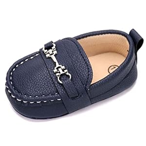 LONSOEN Baby Girls Boys Loafers Prewalker Dress Crib Shoes