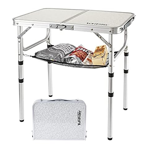 Mesa de camping plegable pequeña con capa de malla 3 alturas Cover