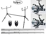  kolpo Kit Combo Carpfishing 2 Canne 2 Mulinelli 2 Segnalatori 1 Pod Pesca Carpa