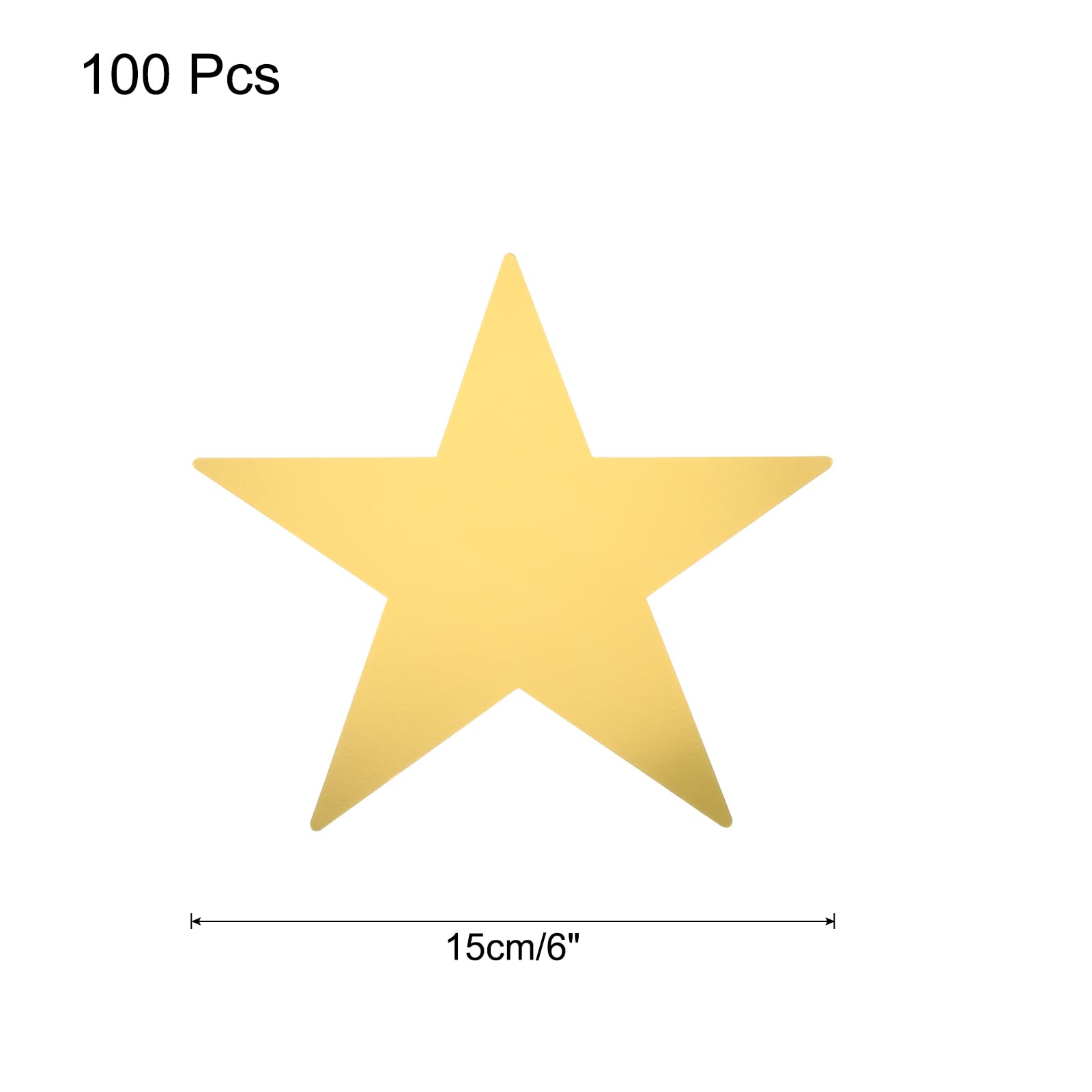 QUARKZMAN 100 Piezas Recortes de Estrellas Doradas Estrellas de Papel de Doble Cara Decoración de Estrellas de Cartón para la Pared de la Clase Fiesta Suministros para Fiestas, 6 Pulgadas
