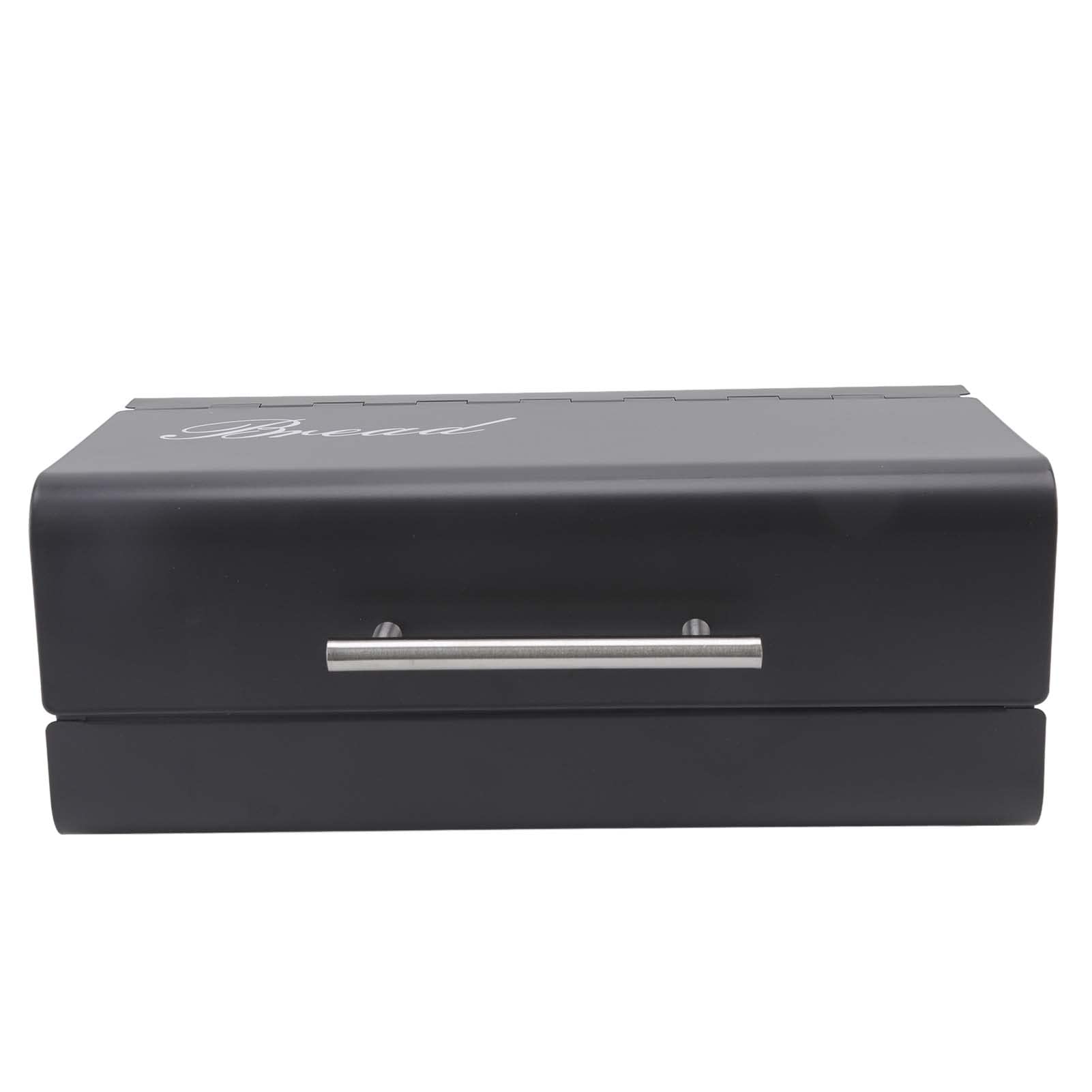 Jeanoko Bread Bin Large Capacity Save Countertop Space Bread Storage Container with Clamshell Door Kitchenware for Home Restaurant Kitchen Office Use(Black Grey) kitchen storage