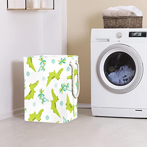 Panier à linge sale imperméable vert coco dinosaure de grande capacité - 3