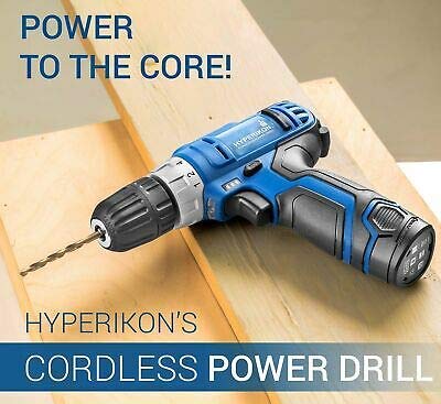 Cordless Power Drill, 3/8", 12V Lithium, Includes Driver Set and Project Kit